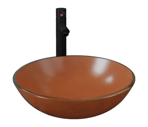 Vannasistabas Izlietne Ar Krānu Un Noteku, Brūns Rūdīts Stikls Vidaxl