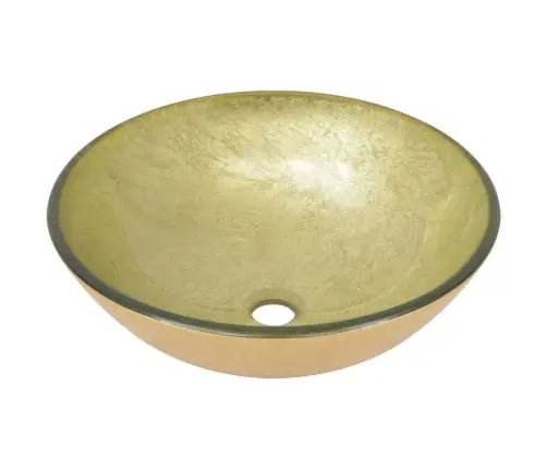 Vannasistabas Izlietne Ar Krānu Un Noteku, Zelta Krāsas Stikls Vidaxl