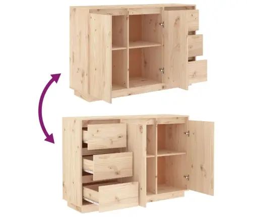 Kumode, 111X34X75 Cm, Priedes Masīvkoks Vidaxl