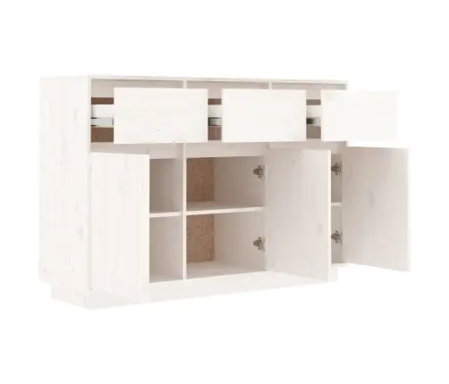 Kumode, Balta, 110X34X75 Cm, Priedes Masīvkoks Vidaxl