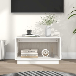 Tv Skapītis, Balts, 60X35X35 Cm, Priedes Masīvkoks Vidaxl