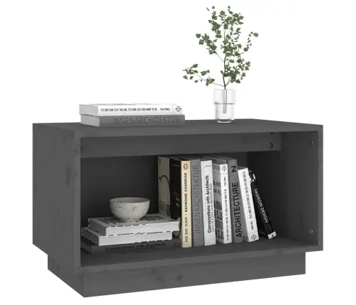 Tv Skapītis, Pelēks, 60X35X35 Cm, Priedes Masīvkoks Vidaxl