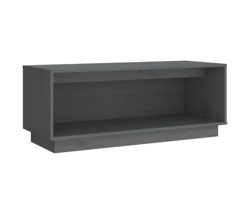 Tv Plaukts, Pelēks, 90X35X35 Cm, Priedes Masīvkoks Vidaxl