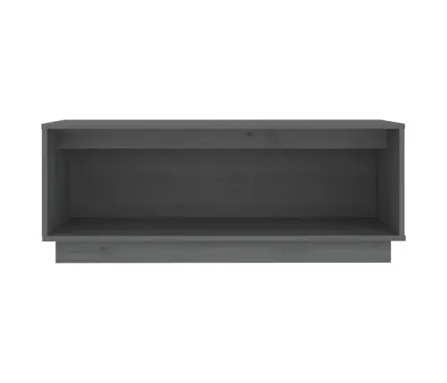 Tv Plaukts, Pelēks, 90X35X35 Cm, Priedes Masīvkoks Vidaxl