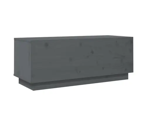 Tv Plaukts, Pelēks, 90X35X35 Cm, Priedes Masīvkoks Vidaxl