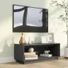 Tv Plaukts, Pelēks, 90X35X35 Cm, Priedes Masīvkoks Vidaxl