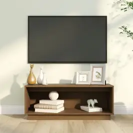 Televizoriaus Spintelė, Medaus Ruda, 90X35X35cm Pušies Masyvas