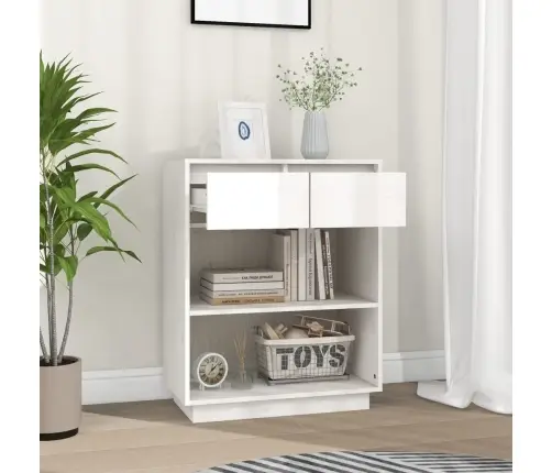 Konsoles Skapītis, Balts, 60X34X75 Cm, Priedes Masīvkoks Vidaxl