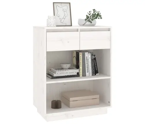 Konsoles Skapītis, Balts, 60X34X75 Cm, Priedes Masīvkoks Vidaxl