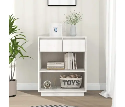 Konsoles Skapītis, Balts, 60X34X75 Cm, Priedes Masīvkoks Vidaxl