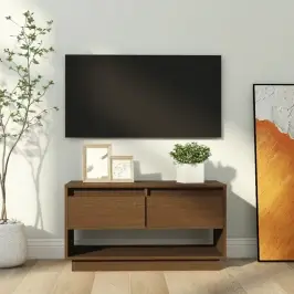 Tv Skapītis, Medus Brūns, 74X34X40 Cm, Priedes Masīvkoks Vidaxl