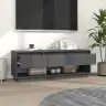 Tv Skapītis, Pelēks, 110,5X34X40 Cm, Priedes Masīvkoks Vidaxl