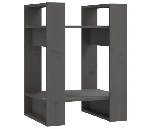 Grāmatu Plaukts, Pelēks, 41X35X57 Cm, Priedes Masīvkoks Vidaxl