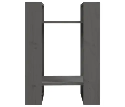 Grāmatu Plaukts, Pelēks, 41X35X57 Cm, Priedes Masīvkoks Vidaxl