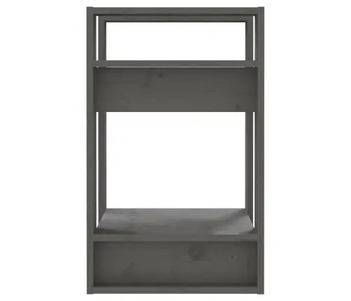 Grāmatu Plaukts, Pelēks, 41X35X57 Cm, Priedes Masīvkoks Vidaxl