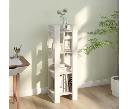 Raamaturiiul/Ruumijagaja, Valge, 41X35X125 cm Männipuit