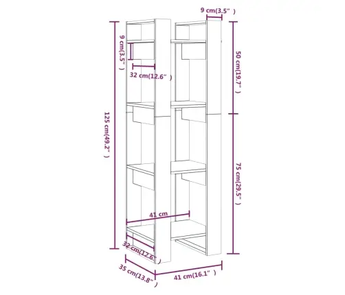 Grāmatu Plaukts, Pelēks, 41X35X125 Cm, Priedes Masīvkoks Vidaxl Grāmatu Plaukts, Pelēks, 41X35X125 Cm, Priedes Masīvkoks Vidaxl