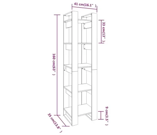 Grāmatu Plaukts, Balts, 41X35X160 Cm, Priedes Masīvkoks Vidaxl