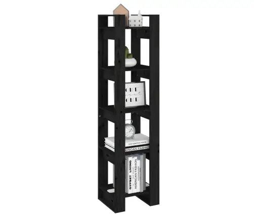 Grāmatu Plaukts, Melns, 41X35X160 Cm, Priedes Masīvkoks Vidaxl