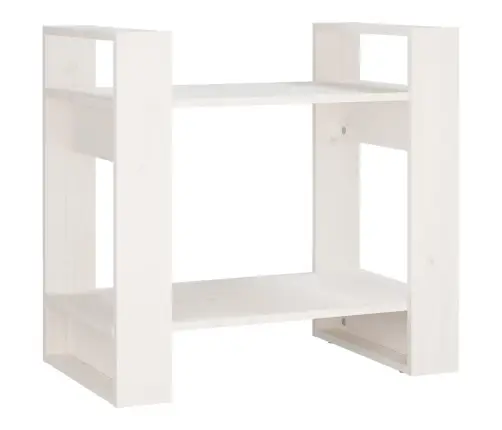 Grāmatu Plaukts, Balts, 60X35X57 Cm, Priedes Masīvkoks Vidaxl