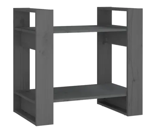 Grāmatu Plaukts, Pelēks, 60X35X57 Cm, Priedes Masīvkoks Vidaxl