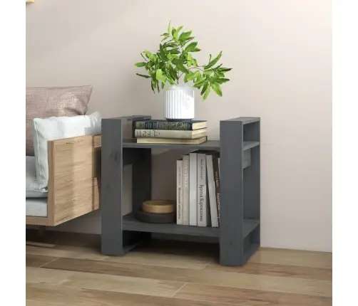 Grāmatu Plaukts, Pelēks, 60X35X57 Cm, Priedes Masīvkoks Vidaxl