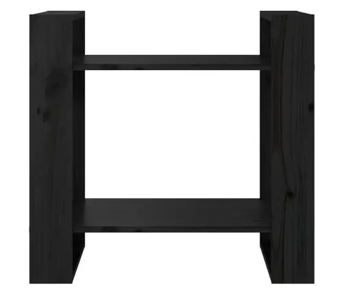 Grāmatu Plaukts, Melns, 60X35X57 Cm, Priedes Masīvkoks Vidaxl