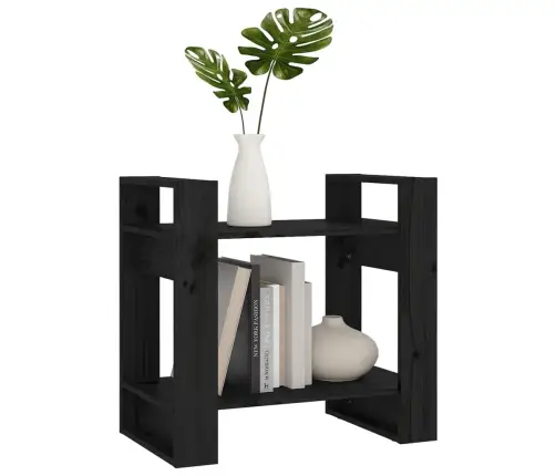 Grāmatu Plaukts, Melns, 60X35X57 Cm, Priedes Masīvkoks Vidaxl