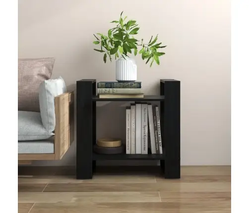 Grāmatu Plaukts, Melns, 60X35X57 Cm, Priedes Masīvkoks Vidaxl