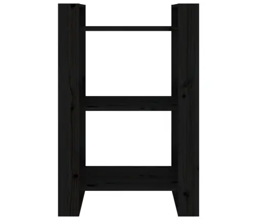 Grāmatu Plaukts, Melns, 60X35X91 Cm, Priedes Masīvkoks Vidaxl