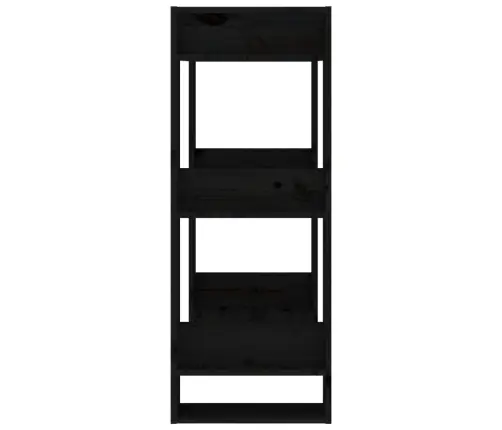 Grāmatu Plaukts, Melns, 60X35X91 Cm, Priedes Masīvkoks Vidaxl