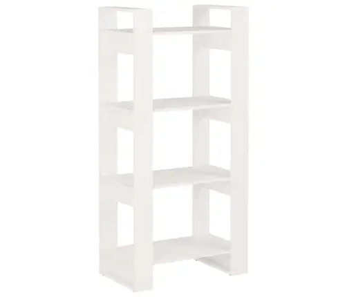 Grāmatu Plaukts, Balts, 60X35X125 Cm, Masīvkoks Vidaxl