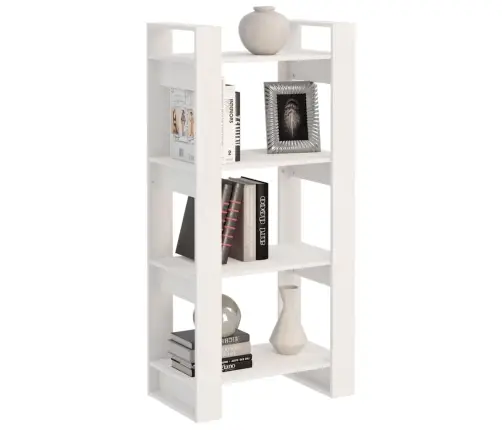 Grāmatu Plaukts, Balts, 60X35X125 Cm, Masīvkoks Vidaxl