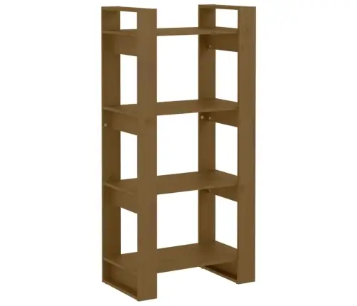 Grāmatu Plaukts, Medus Brūns, 60X35X125 Cm, Masīvkoks Vidaxl