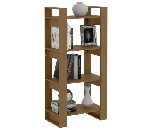 Grāmatu Plaukts, Medus Brūns, 60X35X125 Cm, Masīvkoks Vidaxl