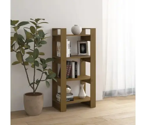 Grāmatu Plaukts, Medus Brūns, 60X35X125 Cm, Masīvkoks Vidaxl