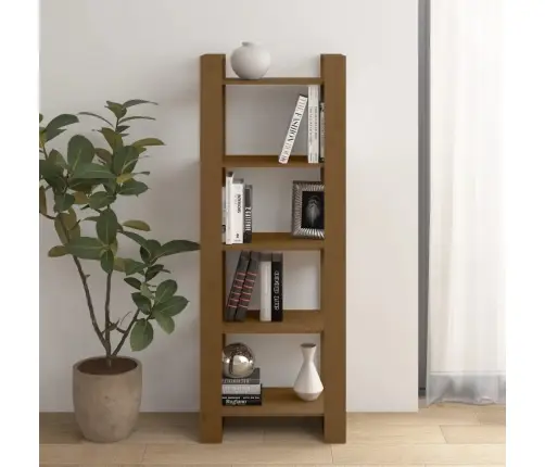 Grāmatu Plaukts, Medus Brūns, 60X35X160 Cm, Masīvkoks Vidaxl