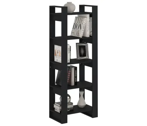 Grāmatu Plaukts, Melns, 60X35X160 Cm, Masīvkoks Vidaxl