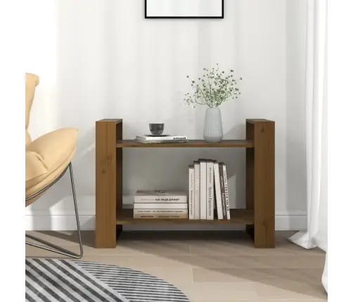 Grāmatu Plaukts, Medus Brūns, 80X35X56,5 Cm, Masīvkoks Vidaxl