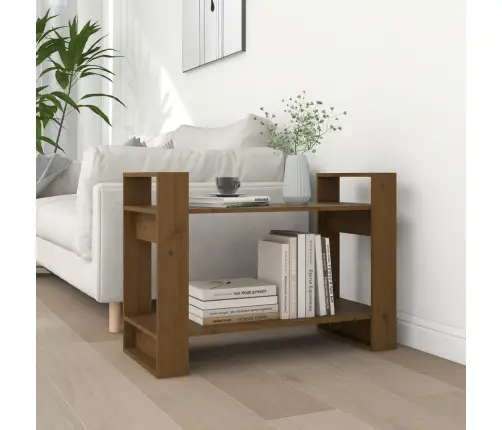 Grāmatu Plaukts, Medus Brūns, 80X35X56,5 Cm, Masīvkoks Vidaxl