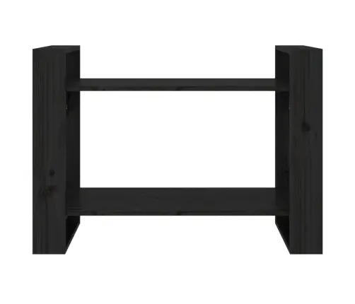 Spintelė Knygoms/Kambario Pertvara, Juoda, 80X35X56,5cm Pušis