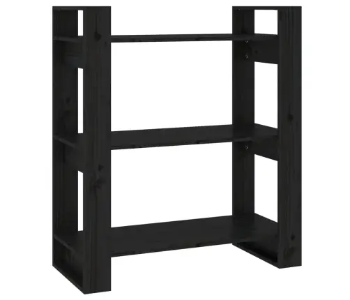 Spintelė Knygoms/Kambario Pertvara, Juoda, 80X35X91cm Pušis