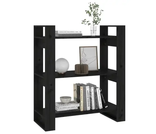 Spintelė Knygoms/Kambario Pertvara, Juoda, 80X35X91cm Pušis