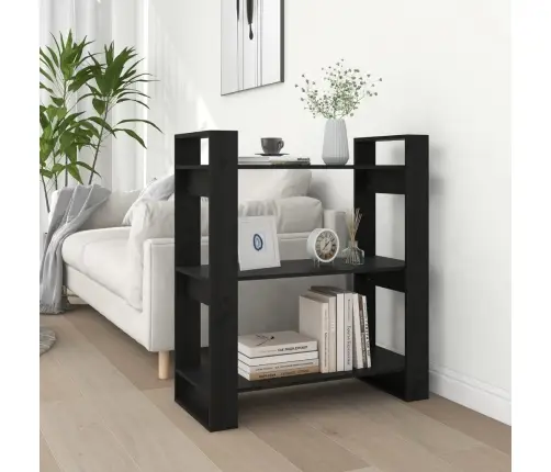 Spintelė Knygoms/Kambario Pertvara, Juoda, 80X35X91cm Pušis