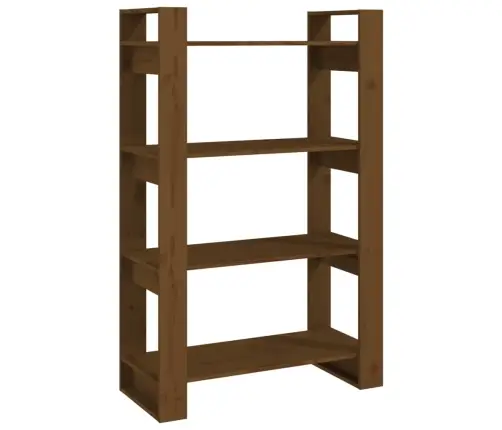 Grāmatu Plaukts, Medus Brūns, 80X35X125 Cm, Masīvkoks Vidaxl