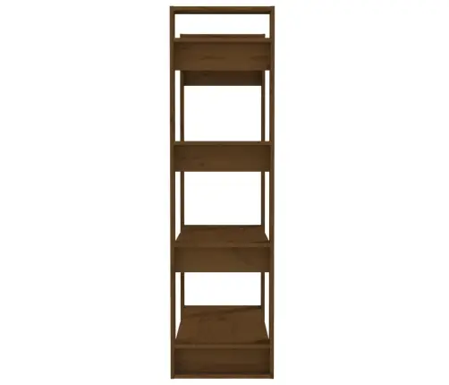 Grāmatu Plaukts, Medus Brūns, 80X35X125 Cm, Masīvkoks Vidaxl