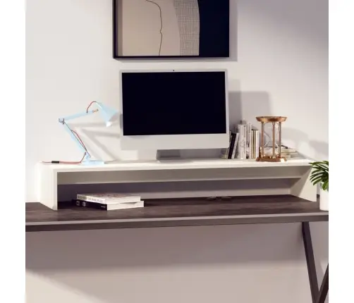 Monitorialus, Valge, 100 X 27 X 15 cm Männipuit