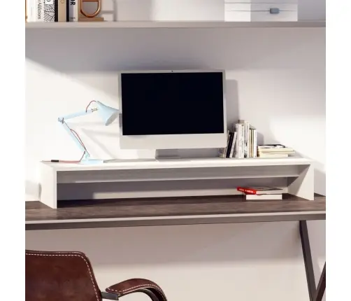 Monitorialus, Valge, 100 X 27 X 15 cm Männipuit