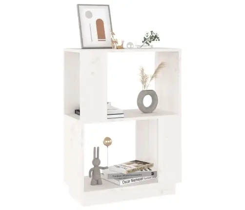 Raamaturiiul/Ruumijagaja, Valge, 51X25X70 cm Täismännipuit