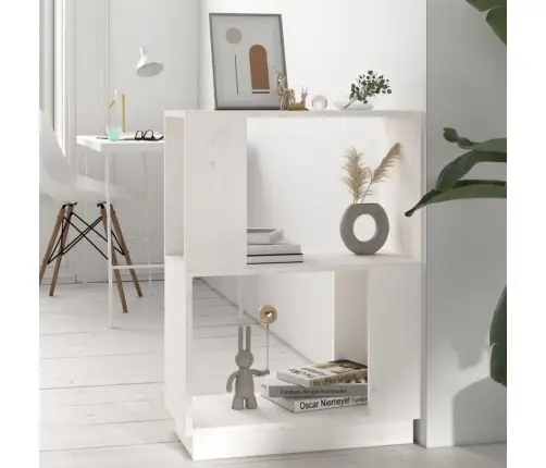 Raamaturiiul/Ruumijagaja, Valge, 51X25X70 cm Täismännipuit